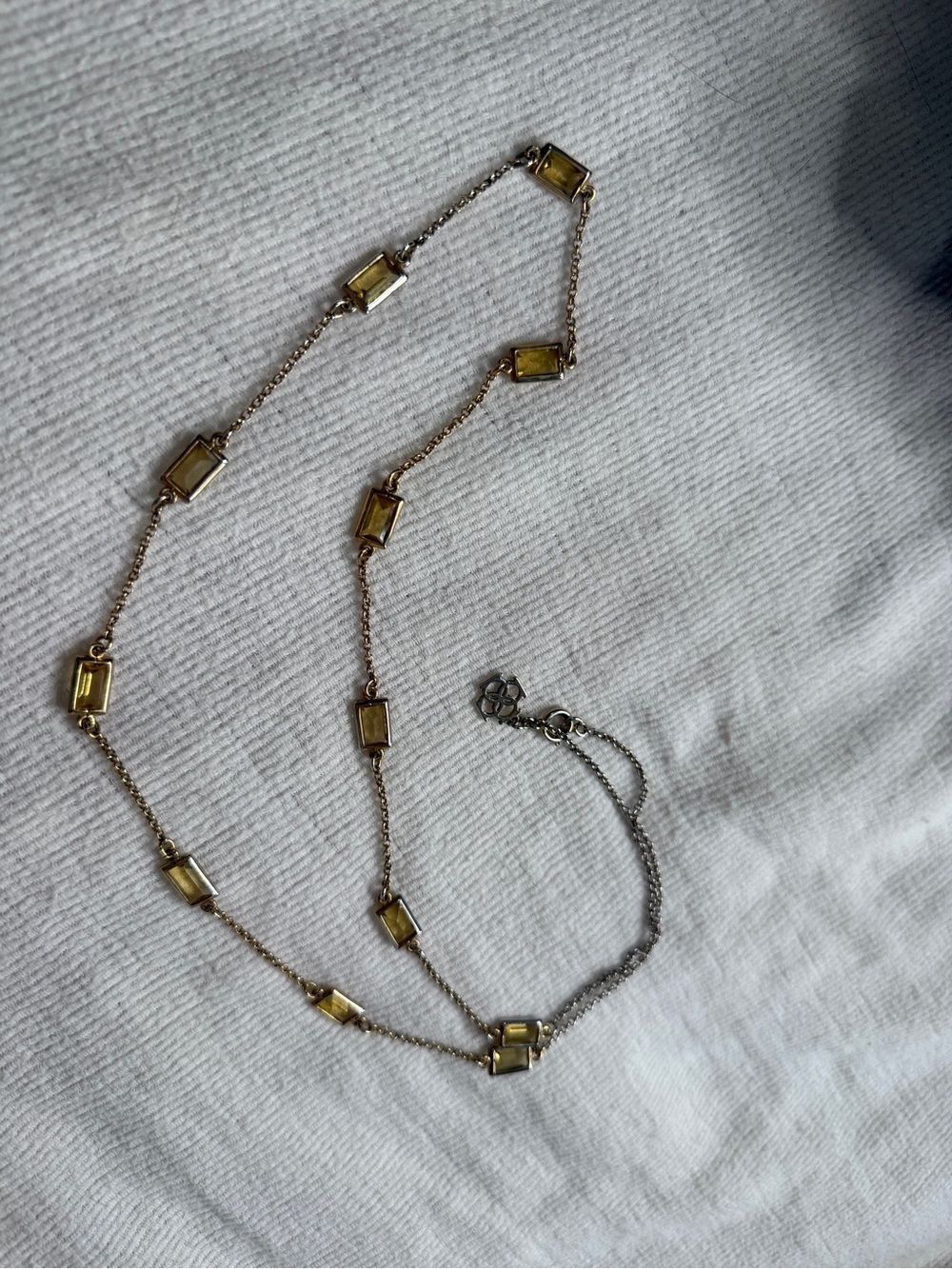 Ann Taylor Vintage Goldtone and Citrine Colored Crystal Necklace